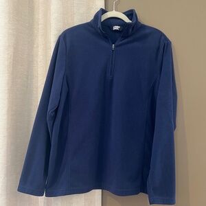 Lands' End Kids Lightweight Navy Fleece Quarter Zip Pullover, Size 14/16